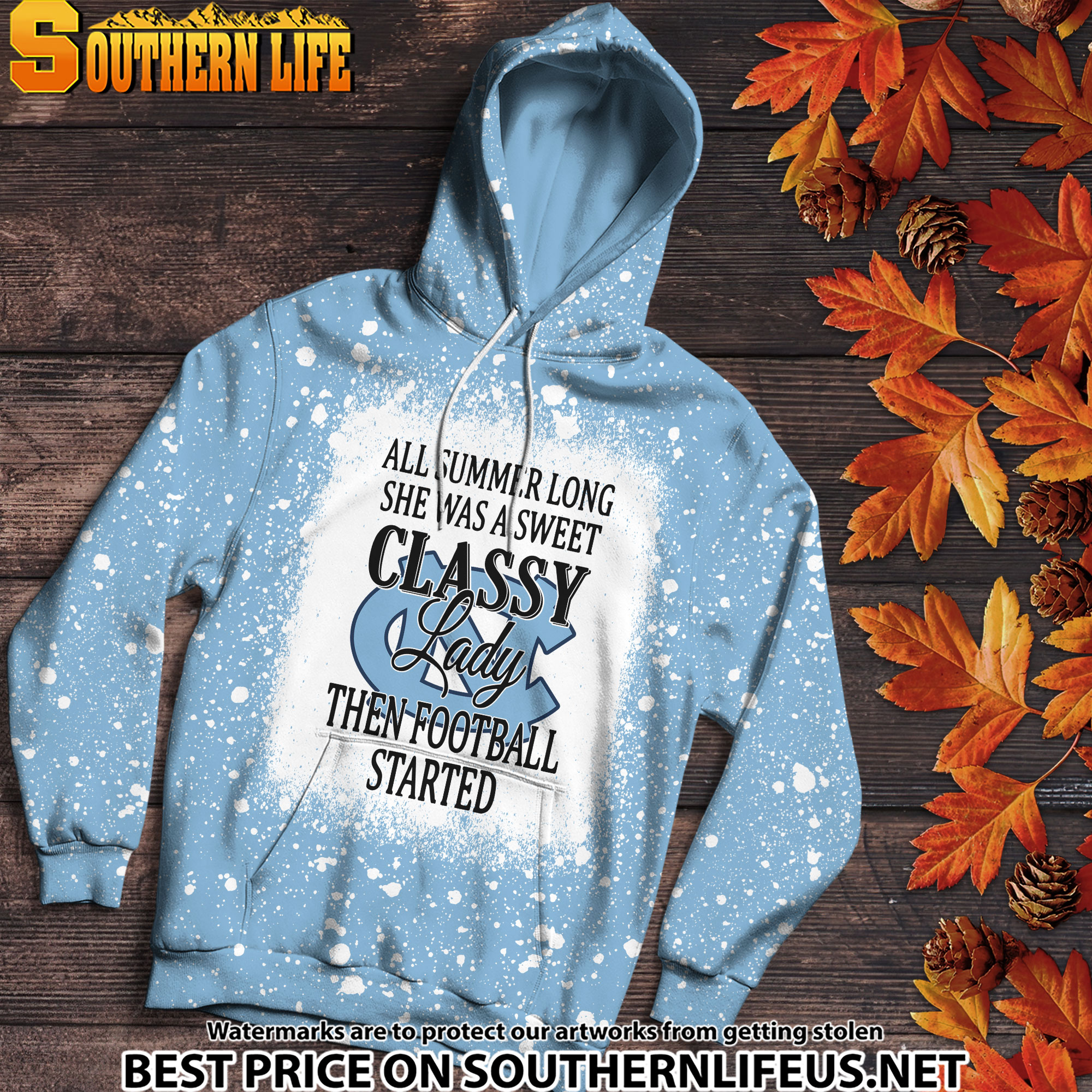 NCAA20 North Carolina Tar Heels Sweet And Classy Lady Bleached 3D Printed Hoodie, TShirt, Sweatshirt - Image 2