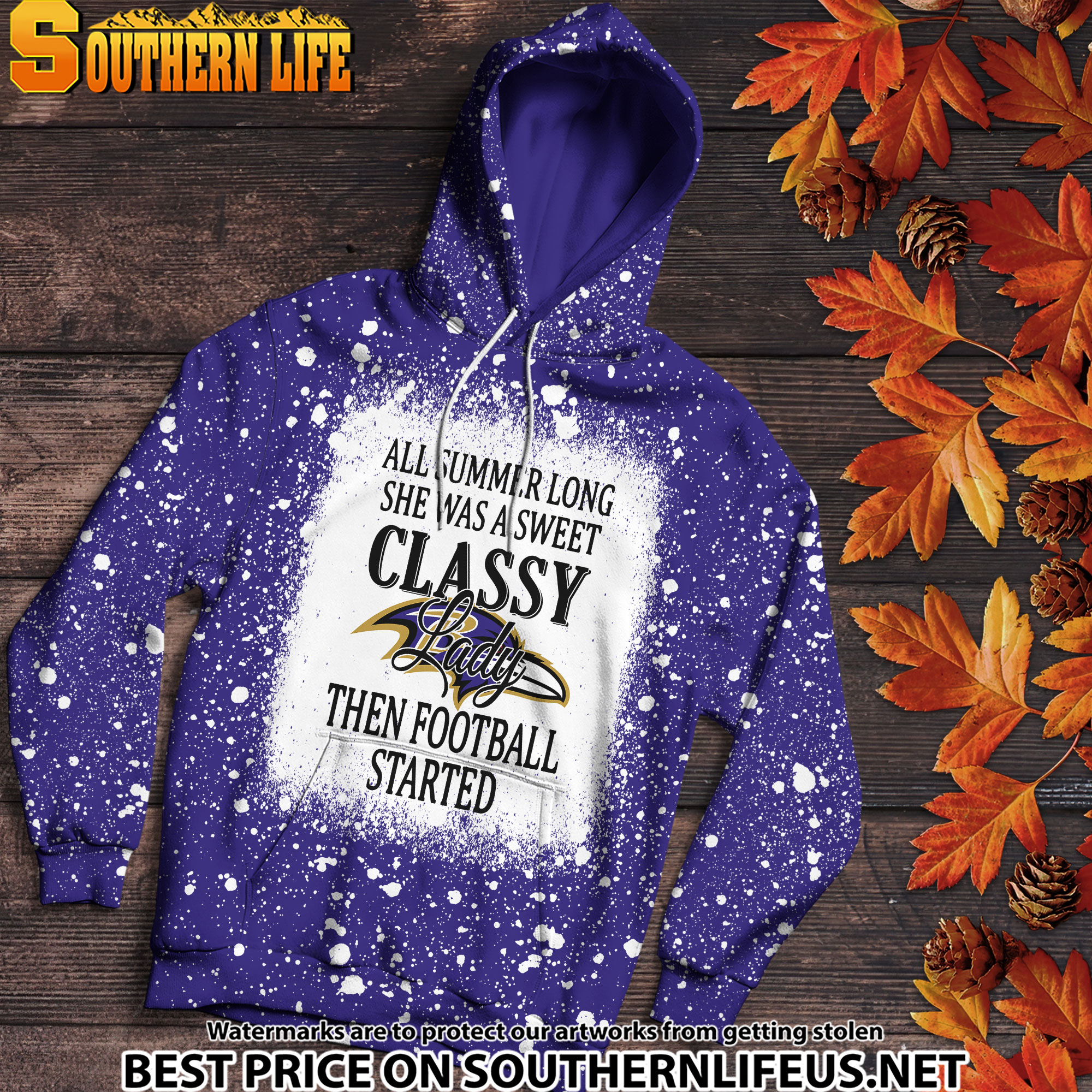 14 Baltimore Ravens Sweet And Classy Lady Bleached 3D Printed Hoodie, TShirt, Sweatshirt - Image 2