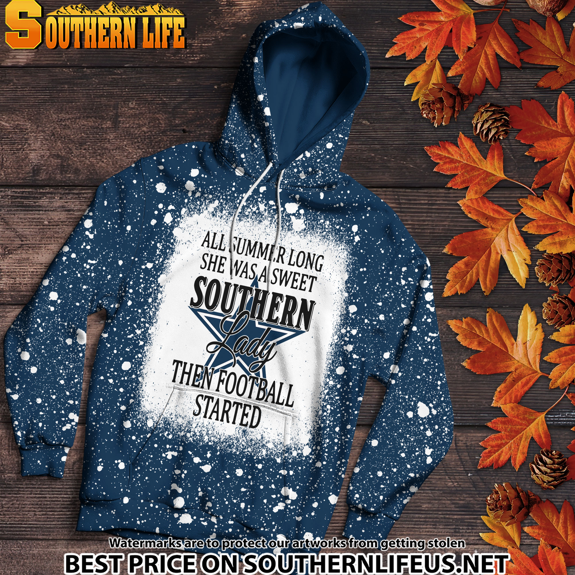 02a Dallas Cowboys Southern Lady Bleached 3D Printed Hoodie, TShirt, Sweatshirt - Image 2