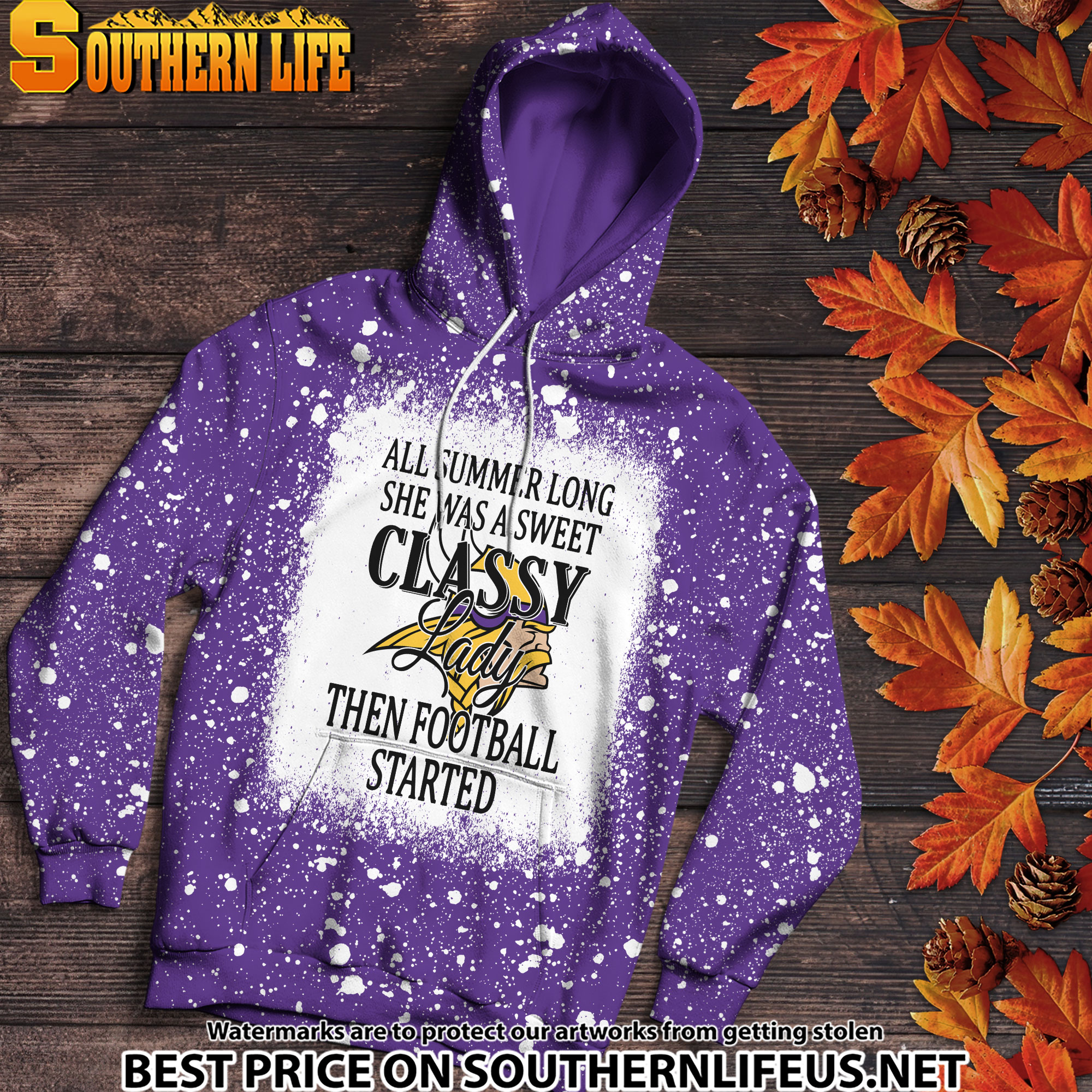 20 Minnesota Vikings Sweet And Classy Lady Bleached 3D Printed Hoodie, TShirt, Sweatshirt - Image 2