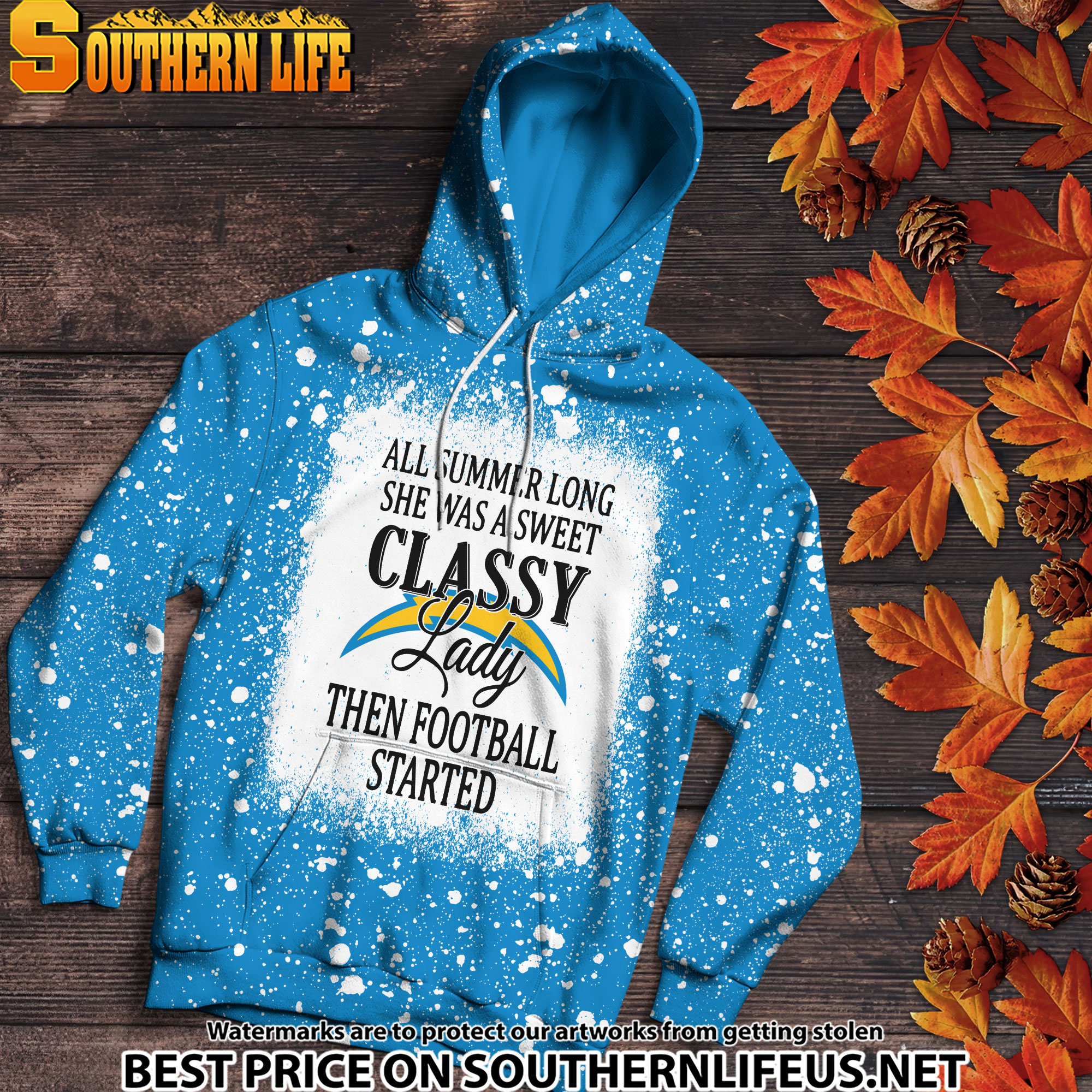 27 Los Angeles Chargers Sweet And Classy Lady Bleached 3D Printed Hoodie, TShirt, Sweatshirt - Image 2