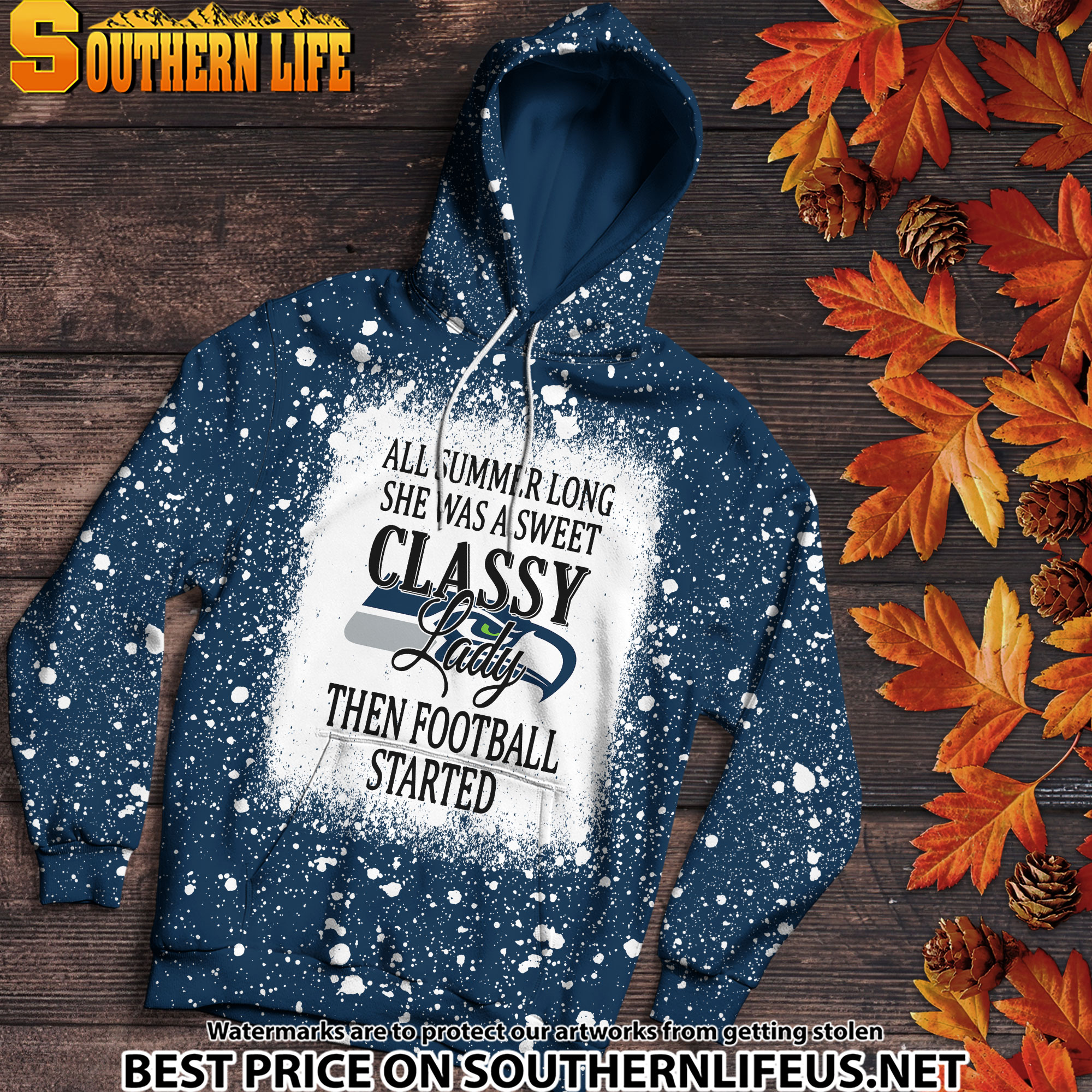 07 Seattle Seahawks Sweet And Classy Lady Bleached 3D Printed Hoodie, TShirt, Sweatshirt - Image 2