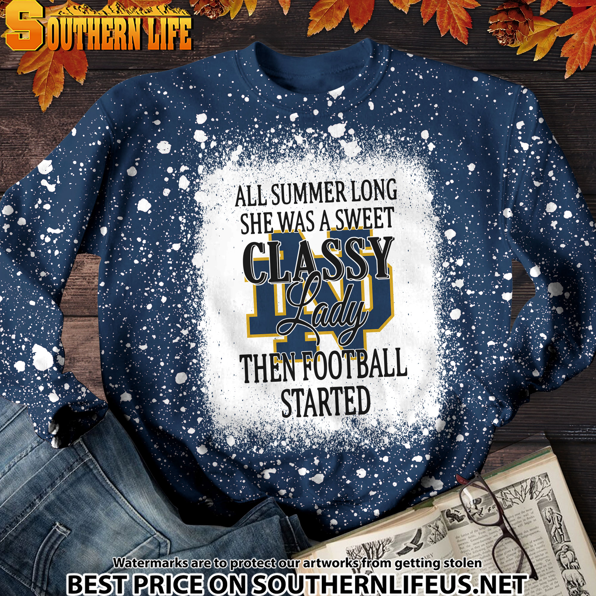 NCAA02 Notre Dame Fighting Irish Sweet And Classy Lady Bleached 3D Printed Hoodie, TShirt, Sweatshirt - Image 4