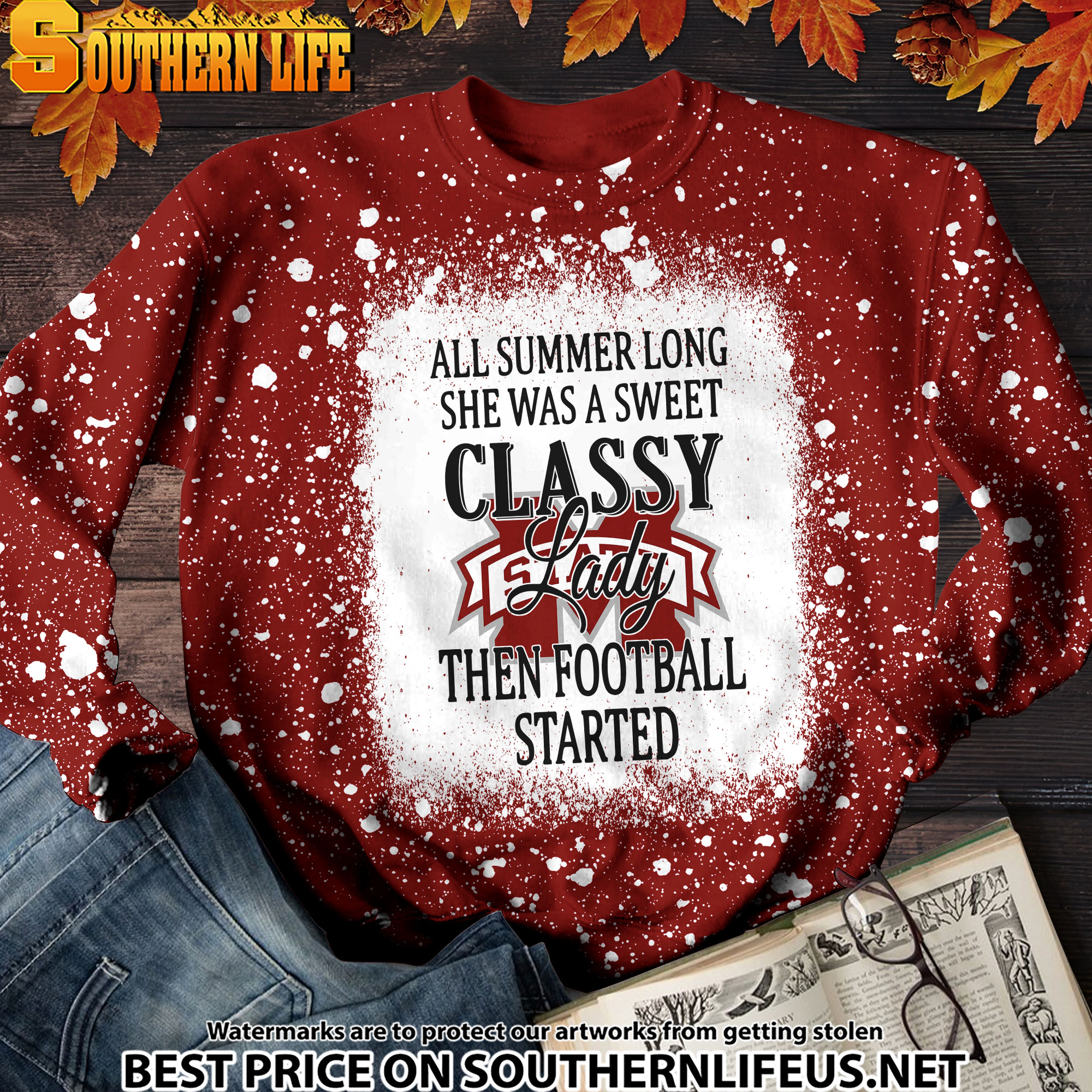 NCAA16 Mississippi State Bulldogs Sweet And Classy Lady Bleached 3D Printed Hoodie, TShirt, Sweatshirt - Image 4