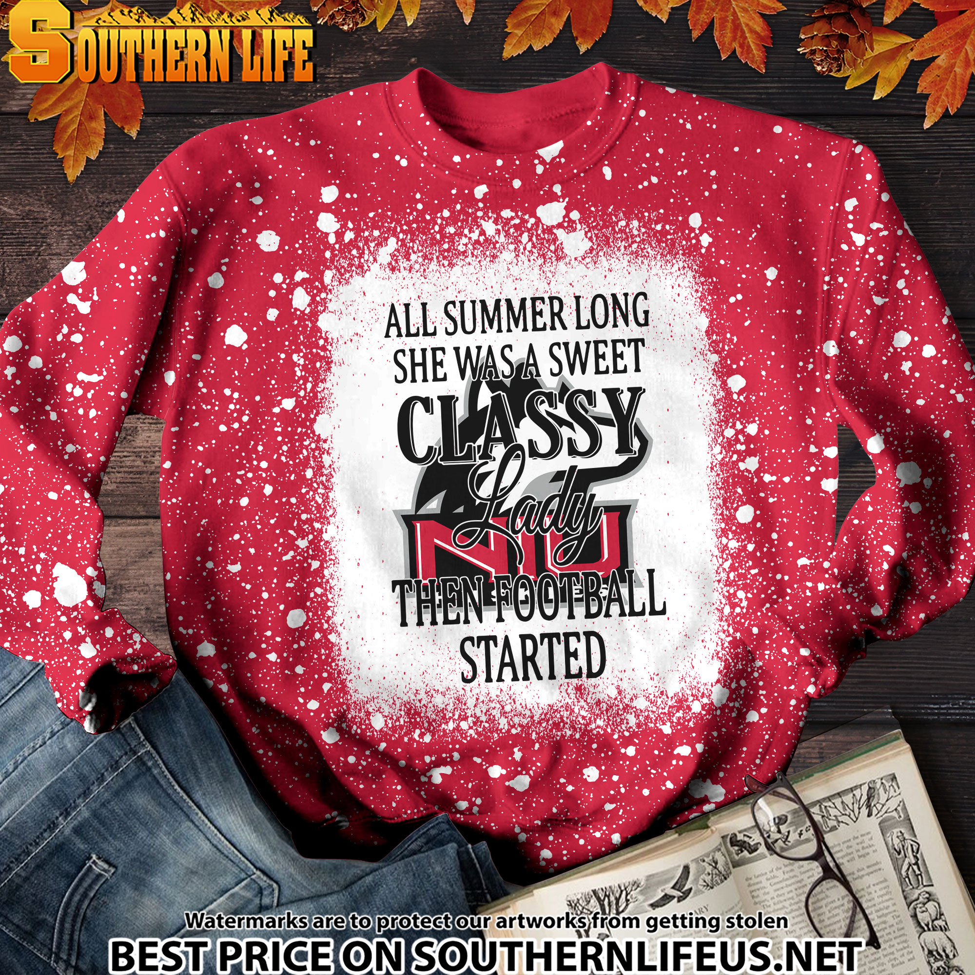 NCAA21 Northern Illinois Huskies Sweet And Classy Lady Bleached 3D Printed Hoodie, TShirt, Sweatshirt - Image 4