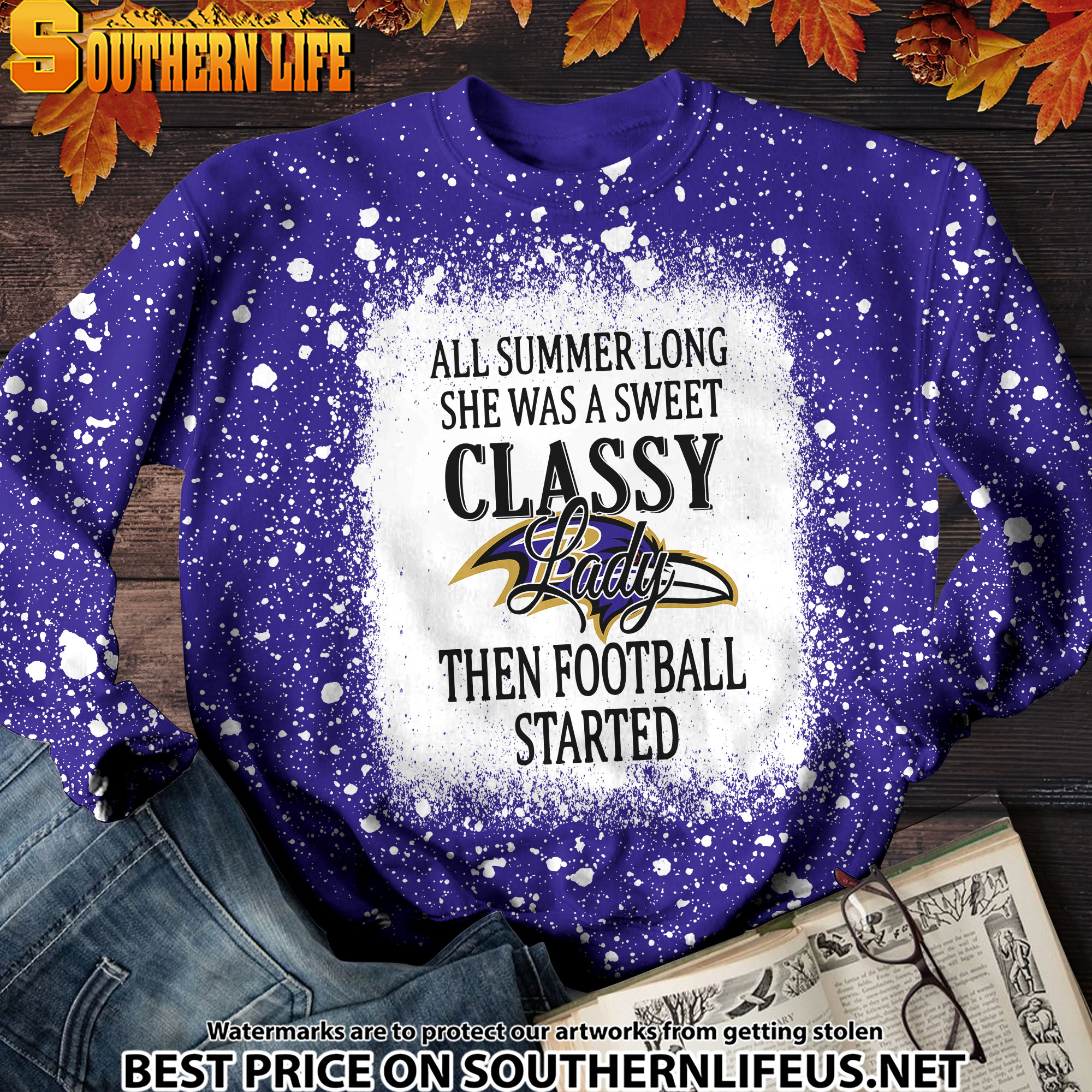 14 Baltimore Ravens Sweet And Classy Lady Bleached 3D Printed Hoodie, TShirt, Sweatshirt - Image 4
