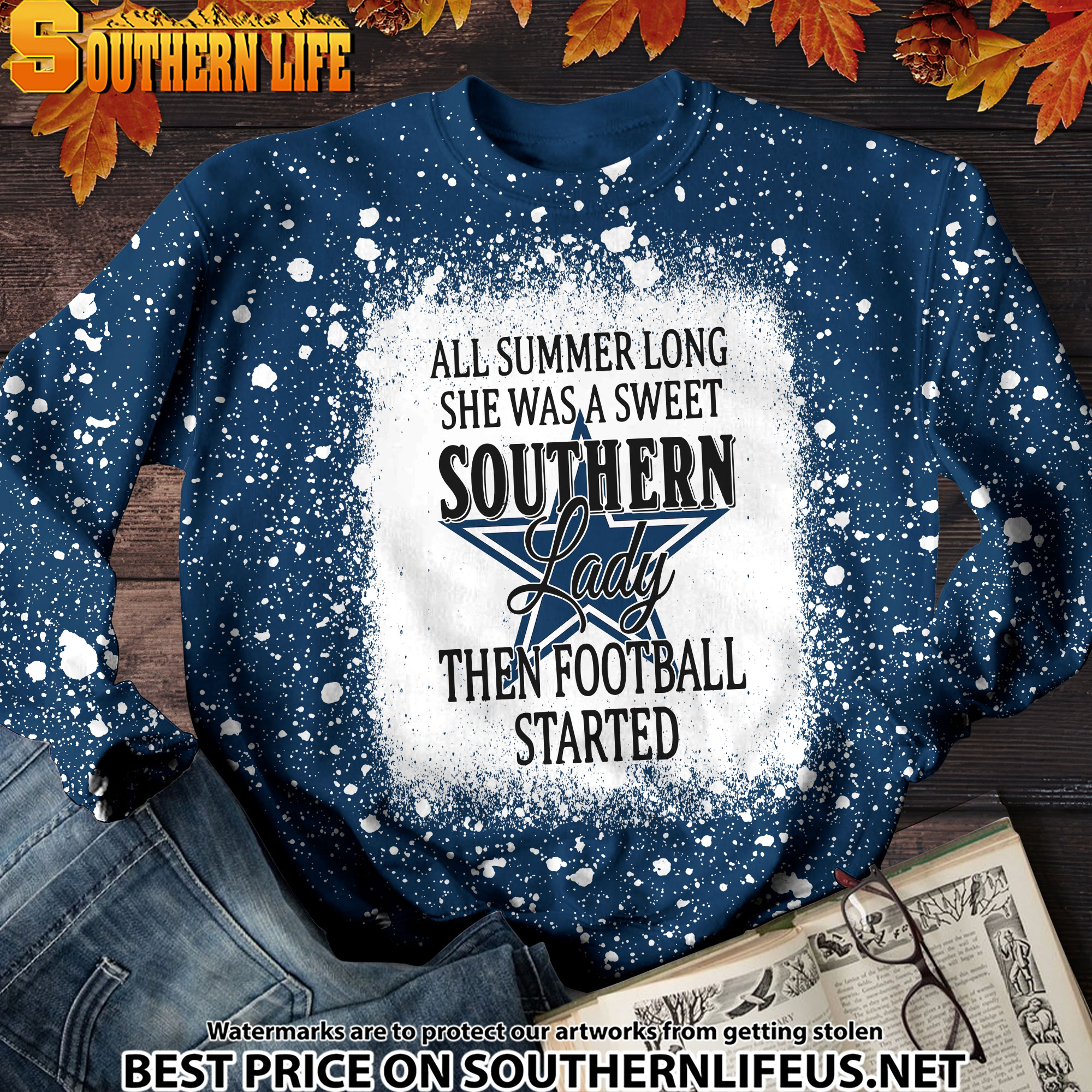 02a Dallas Cowboys Southern Lady Bleached 3D Printed Hoodie, TShirt, Sweatshirt - Image 4