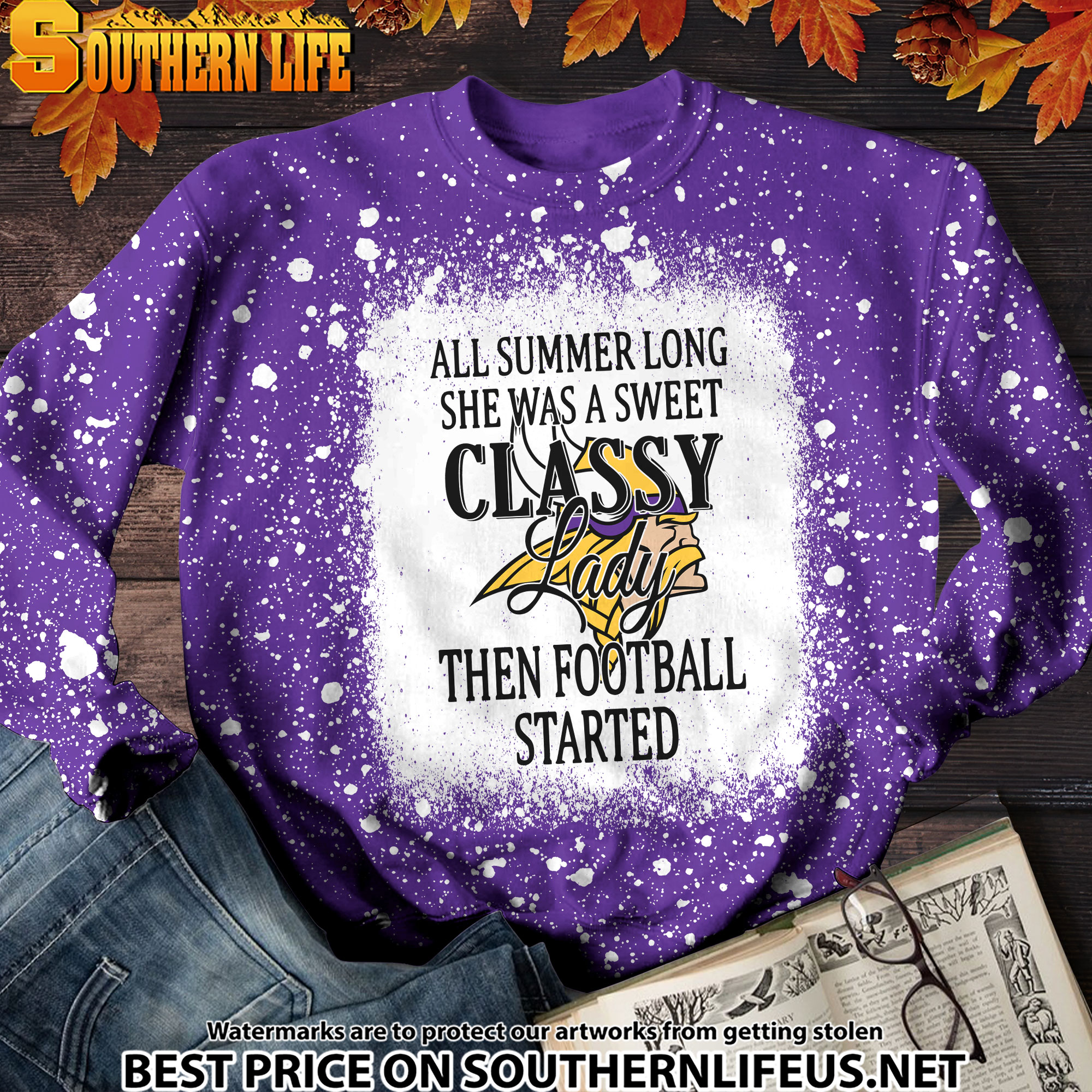 20 Minnesota Vikings Sweet And Classy Lady Bleached 3D Printed Hoodie, TShirt, Sweatshirt - Image 4