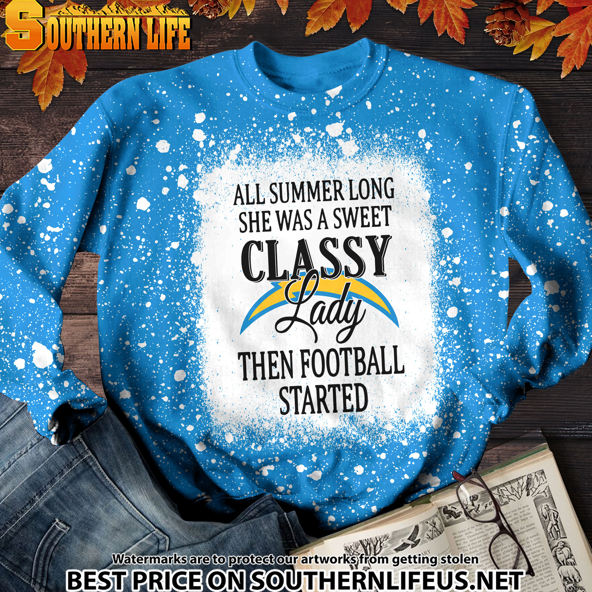 27 Los Angeles Chargers Sweet And Classy Lady Bleached 3D Printed Hoodie, TShirt, Sweatshirt - Image 3