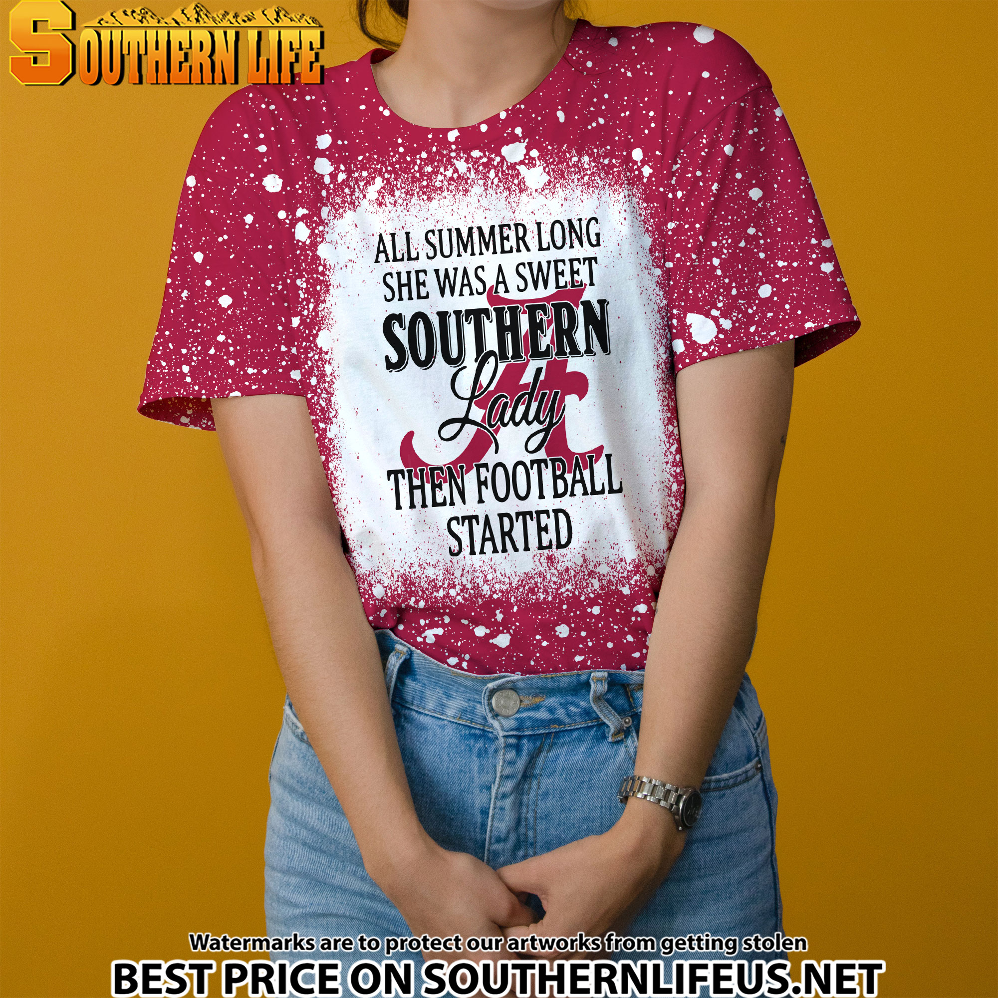 NCAA01 Alabama Crimson Tide Southern Lady Bleached 3D Printed Hoodie, TShirt, Sweatshirt