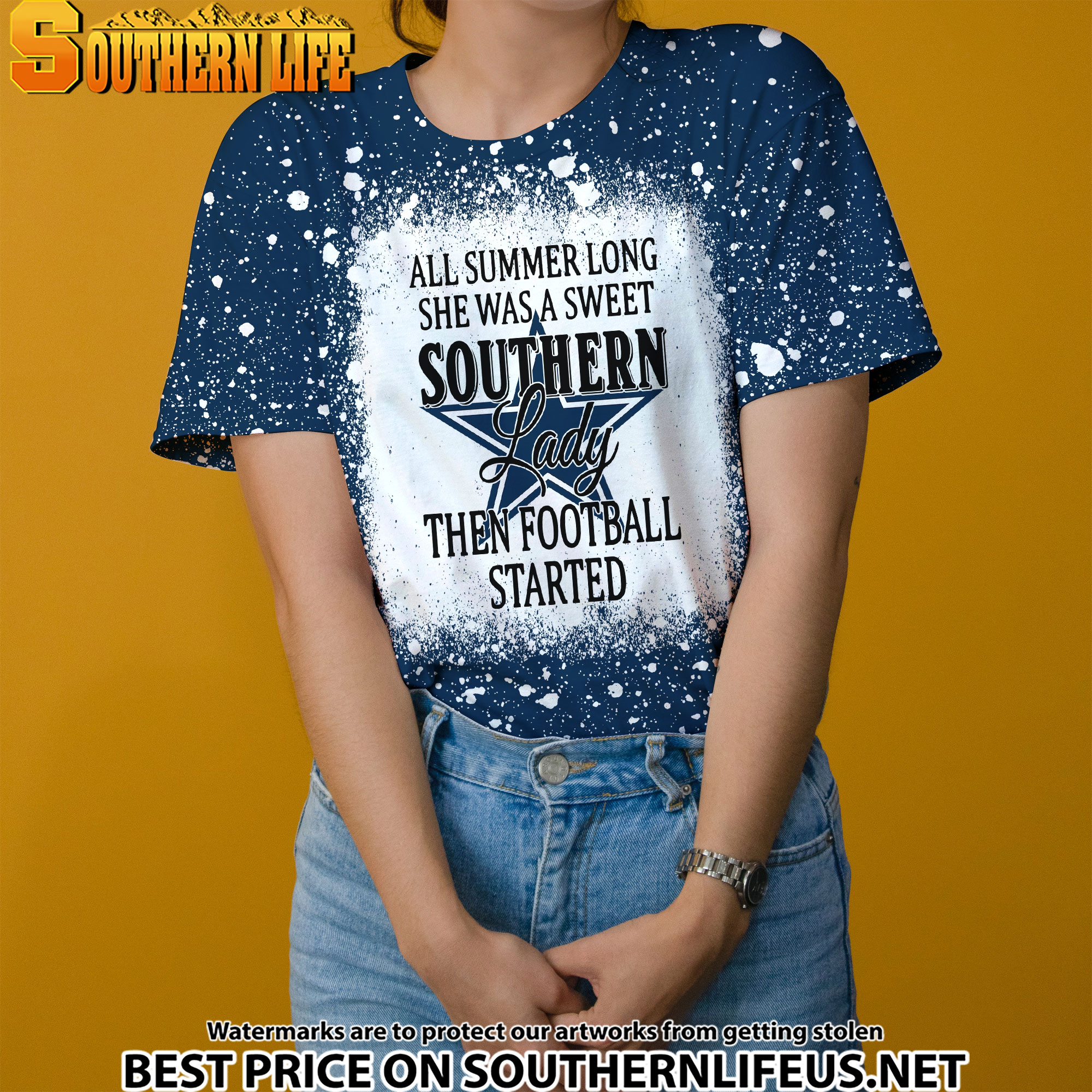 02a Dallas Cowboys Southern Lady Bleached 3D Printed Hoodie, TShirt, Sweatshirt