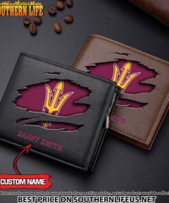 NCAA40 Arizona State Sun Devils Men’s Leather Wallet Custom Name
