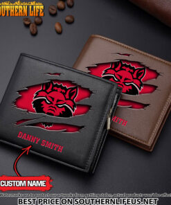 NCAA41 Arkansas State Red Wolves Men’s Leather Wallet Custom Name