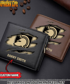 NCAA42 Army Black Knights Men’s Leather Wallet Custom Name