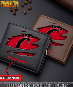 NCAA45 Cincinnati Bearcats Men’s Leather Wallet Custom Name