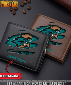 NCAA46 Coastal Carolina Chanticleers Men’s Leather Wallet Custom Name