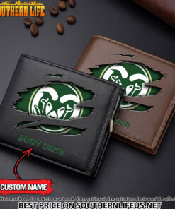 NCAA48 Colorado State Rams Men’s Leather Wallet Custom Name