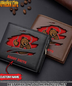 NCAA49 Cornell Big Red Men’s Leather Wallet Custom Name
