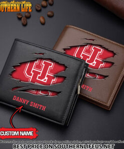 NCAA53 Houston Cougars Men’s Leather Wallet Custom Name