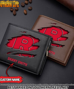 NCAA62 Rutgers Scarlet Knights Men’s Leather Wallet Custom Name