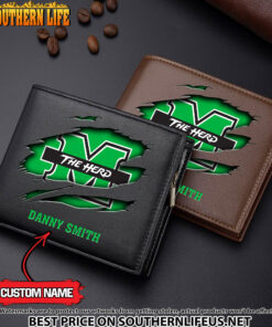 NCAA82 Marshall Thundering Herd Men’s Leather Wallet Custom Name