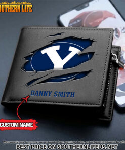 Alternative view of NCAA44 BYU Men’s Leather Wallet Custom Name