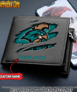 Alternative view of NCAA46 Coastal Carolina Chanticleers Men’s Leather Wallet Custom Name