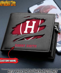 Alternative view of NCAA51 Harvard Crimson Men’s Leather Wallet Custom Name