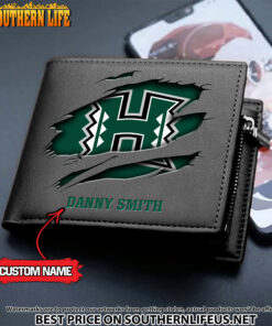 Alternative view of NCAA52 Hawaii Rainbow Warriors Men’s Leather Wallet Custom Name