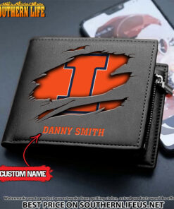 Alternative view of NCAA54 Illinois Fighting Illini Men’s Leather Wallet Custom Name