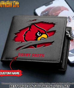 Alternative view of NCAA55 Louisville Cardinals Men’s Leather Wallet Custom Name