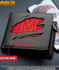 Alternative view of NCAA56 Maryland Terrapins Men’s Leather Wallet Custom Name