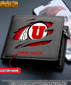 Alternative view of NCAA73 Utah Utes Men’s Leather Wallet Custom Name