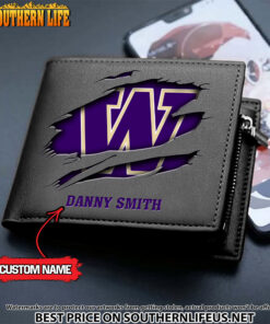 Alternative view of NCAA78 Washington Huskies Men’s Leather Wallet Custom Name
