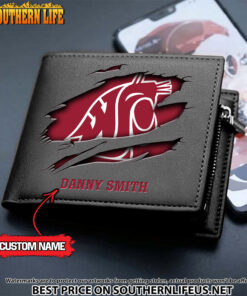 Alternative view of NCAA79 Washington State Cougars Men’s Leather Wallet Custom Name