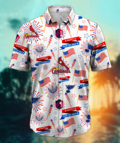 Alternative view of St. Louis Sports Teams Happy 4th Of July USA Hawaiian Shirt