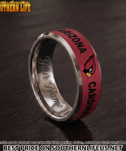 Alternative view of 32 Arizona Cardinals Premium Tungsten Carbide Ring - Engraved custom name