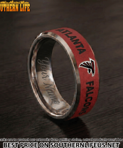 Alternative view of 31 Atlanta Falcons Premium Tungsten Carbide Ring - Engraved custom name
