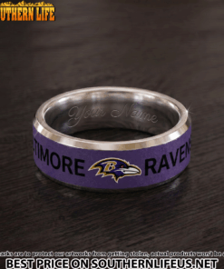 14 Baltimore Ravens Premium Tungsten Carbide Ring - Engraved custom name