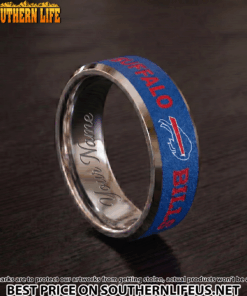 Alternative view of 29 Buffalo Bills Premium Tungsten Carbide Ring - Engraved custom name