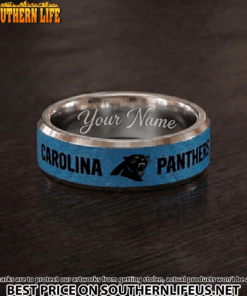 15 Carolina Panthers Premium Tungsten Carbide Ring - Engraved custom name