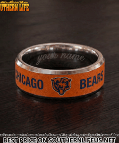 06 Chicago Bears Premium Tungsten Carbide Ring - Engraved custom name