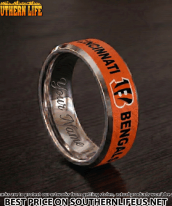 Alternative view of 17 Cincinnati Bengals Premium Tungsten Carbide Ring - Engraved custom name