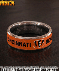 17 Cincinnati Bengals Premium Tungsten Carbide Ring - Engraved custom name
