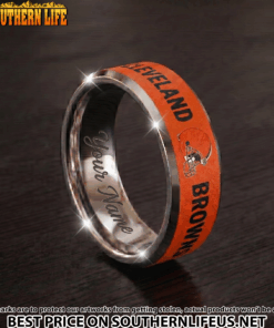 Alternative view of 18 Cleveland Browns Premium Tungsten Carbide Ring - Engraved custom name