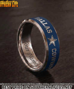 Alternative view of 02 Dallas Cowboys Premium Tungsten Carbide Ring - Engraved custom name