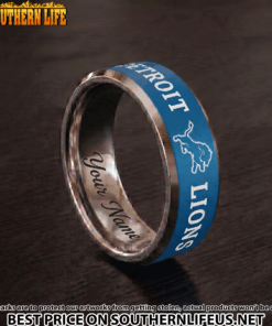 Alternative view of 11 Detroit Lions Premium Tungsten Carbide Ring - Engraved custom name