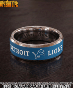 11 Detroit Lions Premium Tungsten Carbide Ring - Engraved custom name