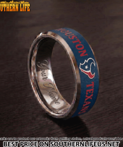 Alternative view of 13 Houston Texans Premium Tungsten Carbide Ring - Engraved custom name