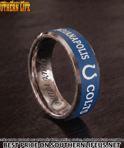 Alternative view of 24 Indianapolis Colts Premium Tungsten Carbide Ring - Engraved custom name